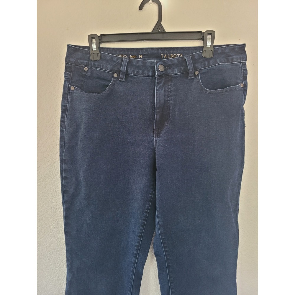 Talbots Curvy Bootcut Jeans Womens Size 14 Dark Wash Denim Pants #19 - Picture 2 of 6